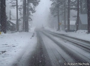 Tour of California - Lake Tahoe snow